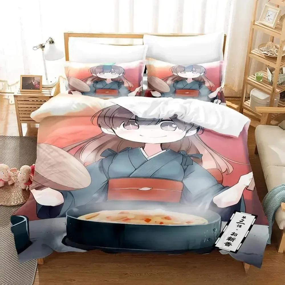 3D Print Anime My Master Has No Tail Bedding Set Printed With Pillowcase Bed Duvet Cover Soft Queen King Size Bedclothes Home