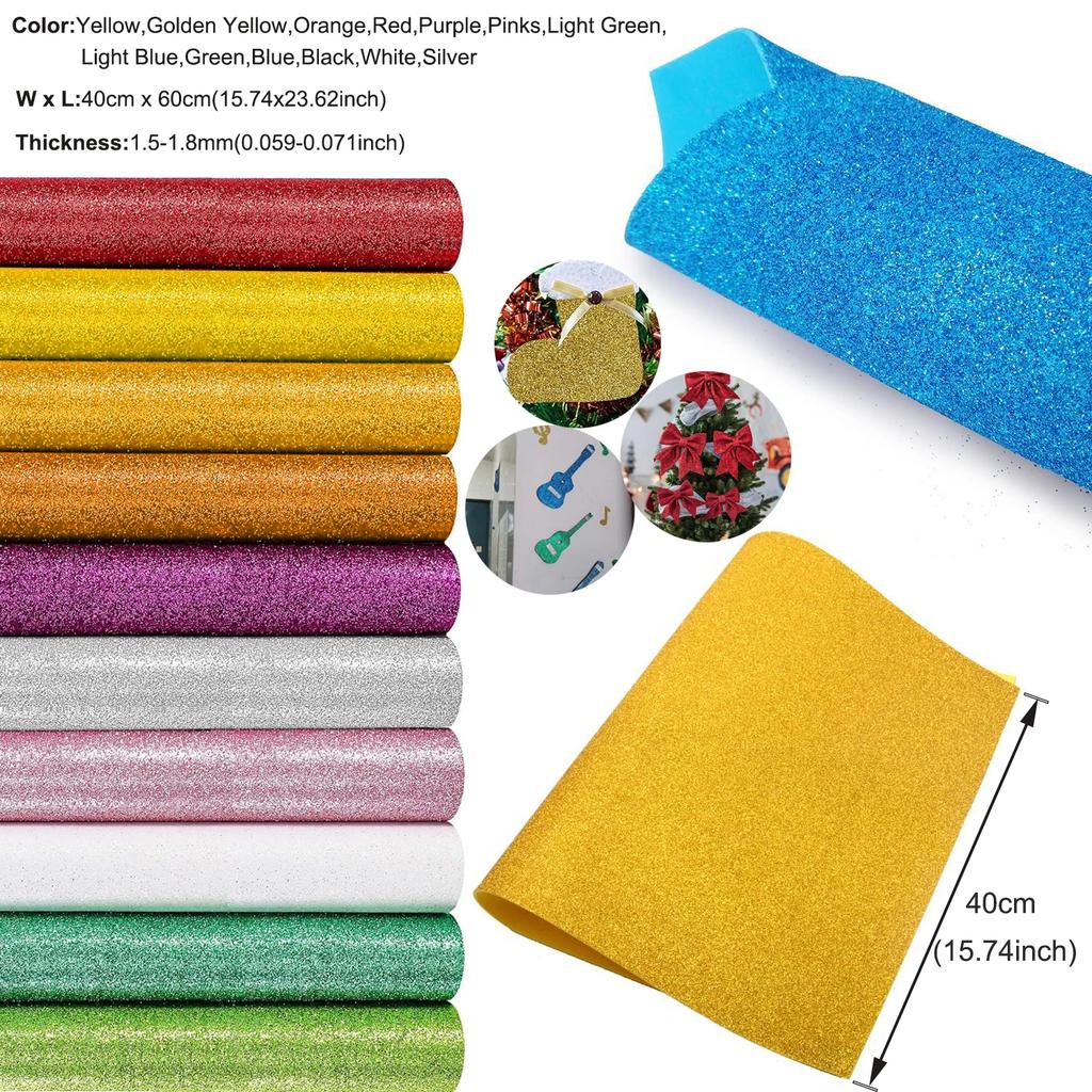 1pcs 40cm x 60cm Golds Powder Glitter EVA Foam Sheet Sponge Paper Foam Paper DIY Handmade Supplies Without Glue