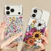 INS Sunflower Print Case For iPhone 17 Pro Max iPhone 16 15 14 13 Pro Max 11 17e 16e Plating Lens Frame Clear Soft Silicone Back Cover