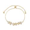 Adjustable Pull-out Bracelet Cat's Eye Stone Petal Stylish Women's Chain Bangle Perfect Gift for 2026 Summer Accessories