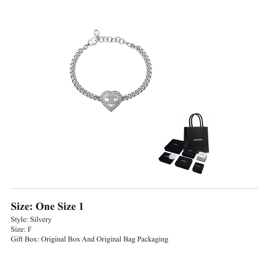 CHANEL Alloy, Rhinestone Bracelets Women's Silver ABB621-B14142-NR575