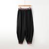 Chinese Style Beach Pants Men's Loose, Wide Leg, Leg Tied Cropped Pants