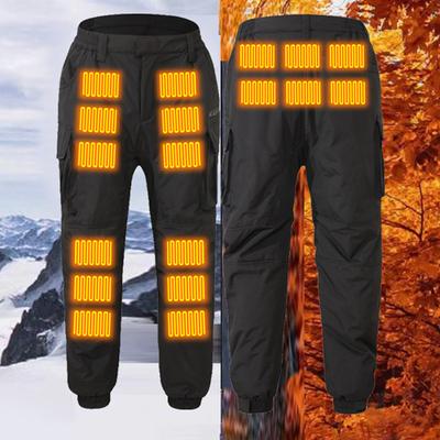 Unisex Heating Pants Men Elastic Waist USB Heated Sports Trousers Skiing Motorcycle Outdoor Casual Thermal Pants Plus Size 5XL