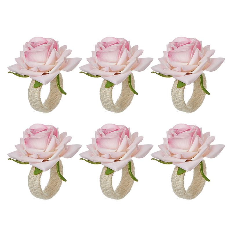 

6Pcs Rose Flower Napkin Rings Towel Buckle Napkin Ring Wedding Party Valentine S Day Hotel Table Decors Napkin Holder Gifts