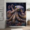3D Octopus Print Shower Curtain Waterproof Bath Decoration for Home Bathroom Decorations in Blue Green Yellow Colorful Design Si