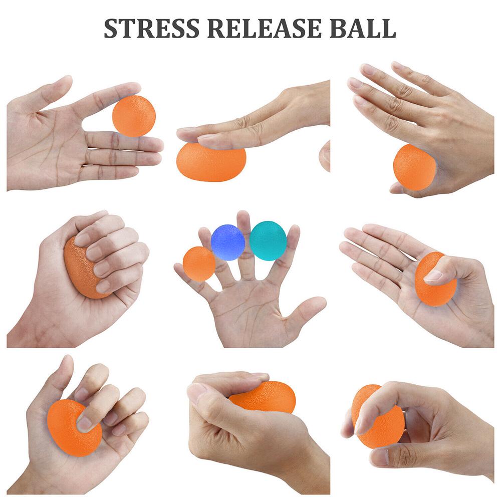 5Pcs Hand Therapy Finger Exercise Grip Ball Egg Shape Strength Trainer Squeeze Stress Relieve