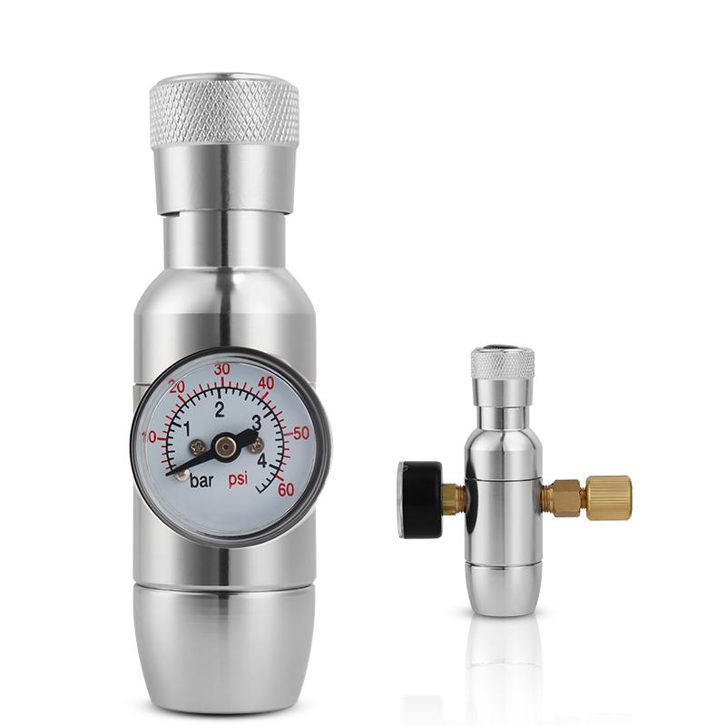 Upgraded Mini Co2 Charger(two-stage), 0-60 PSI Beer Co2 Regulator Stable Pressure Control Homebrew Mini Keg Growler Charger Kit