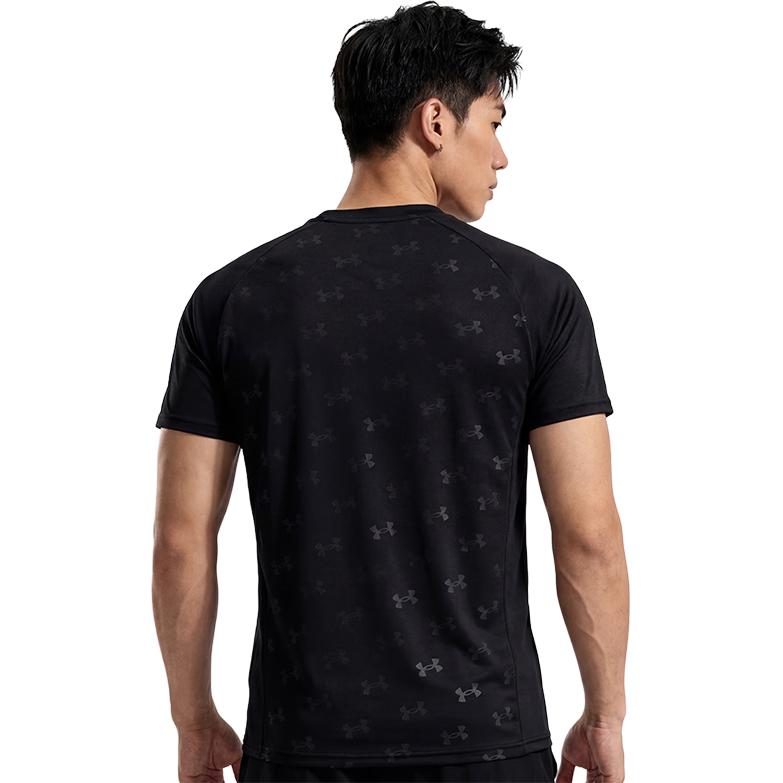 Under Armour Κοντομάνικη Αθλητική Προπόνηση Τρέξιμο Γρήγορη Στεγνότητα Άνετη Γραμμή Μπλουζάκι με Εκτύπωση Unisex Τοπ Μαύρο 21500531-001