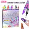12-Color Quick-Dry Nail Art Acrylic Pens: Smooth DIY Outlining & Graffiti Painting