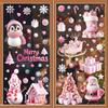 Static Film Double-sided Printing Cute  Christmas Stickers Window Decorations 9pcs