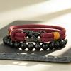 Stylish Men Bracelet Set Selected High Quality 4mm Rope 5 Colors Options 8mm Matte Strand Braslet Casual Wrist Accessories Homme