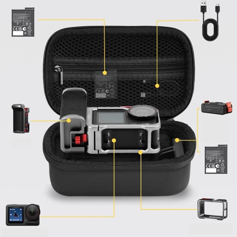 Water Resistant Travel Carrying Bag Organizers Pouch For 360 Cameras Customized Interior Pockets Protective Shell Design