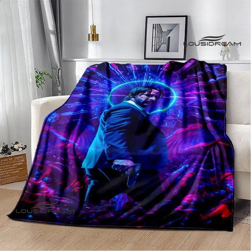 Film John Wick bedruckte Decke Picknickdecke Warme Decke Weich und bequem Heimreise Decke Bettwäsche Geburtstagsgeschenk