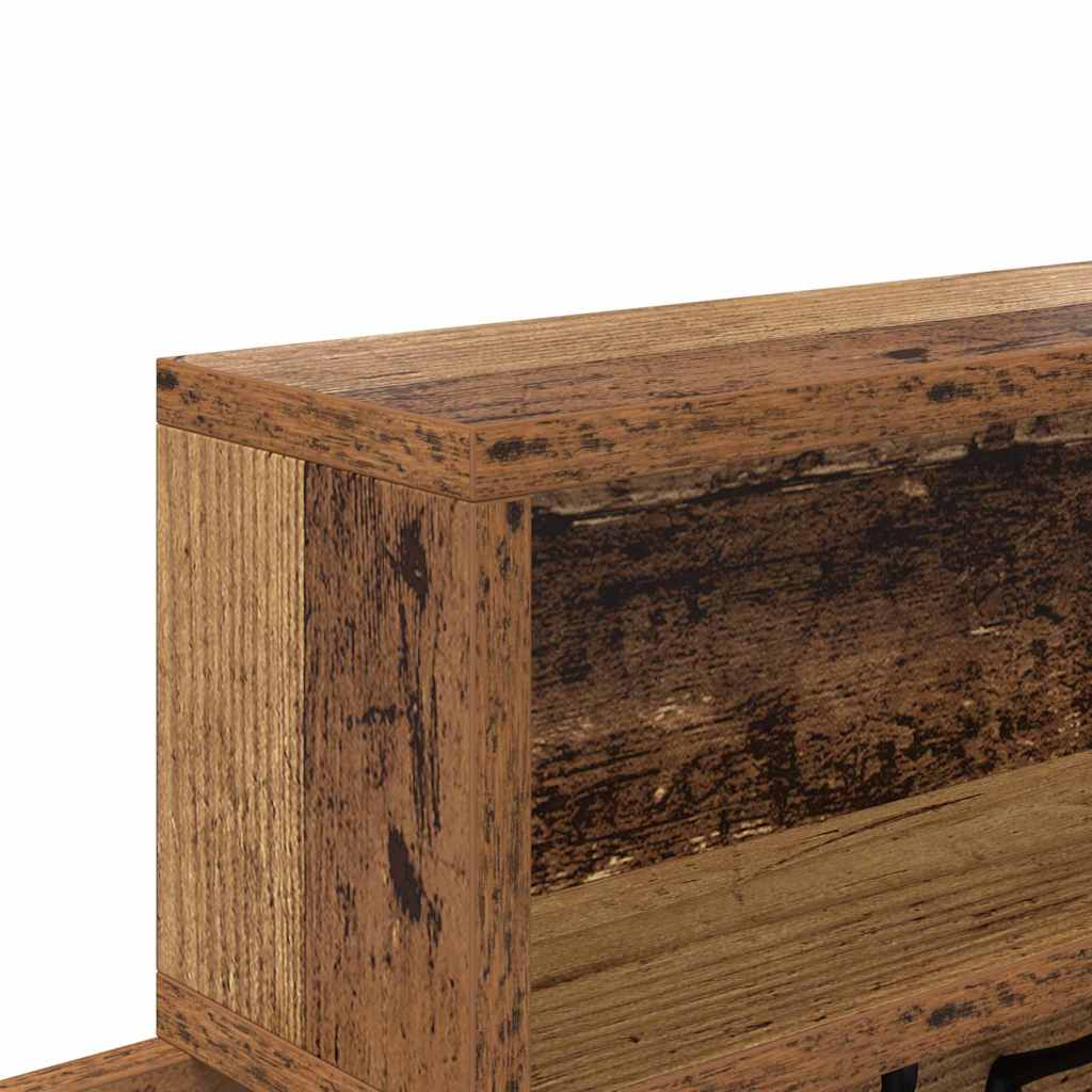 Wall Mounted Nightstand with Shelf Reclaimed Wood Look 100 x 12 x 43.5 cm