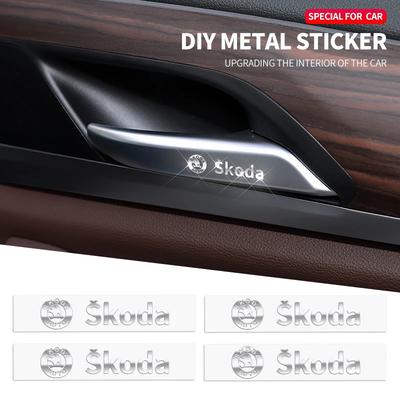 2025 New 3D Metal Car Logo Decorative Stickers Creative For Skoda Octavia MK2 MK1 2 3 A5 A7 A8 Fabia Karoq Superb Rapid Kamiq Sc