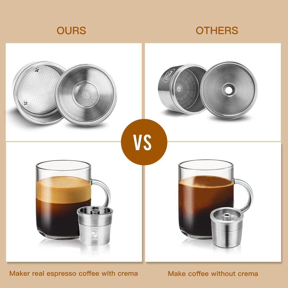 Refillable Capsule Pods Resuable Filter Cup Fit for Illy Coffee Machine Metal Stainless Steel Coffee Capsules Tamper