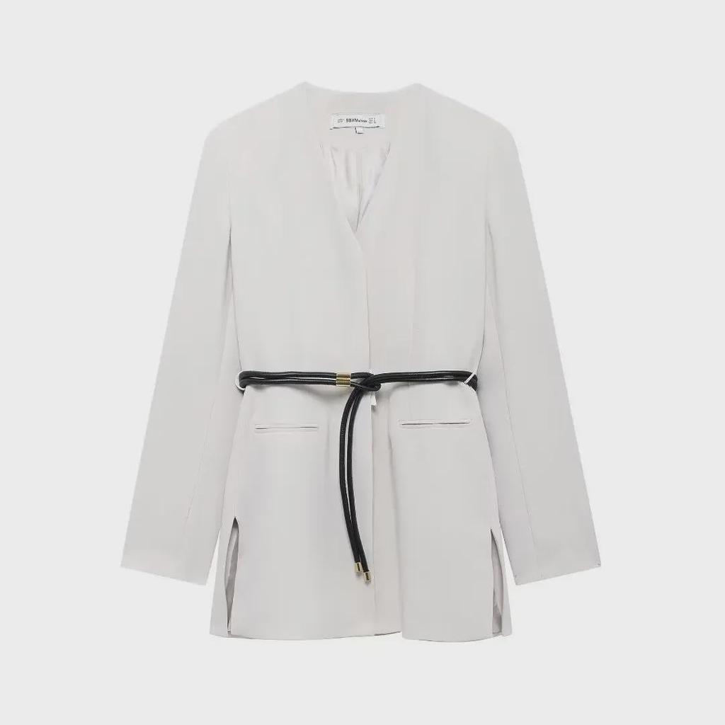 ZA Women's Cross-Border Commuter Suit: Belted Jacket + Straight Pants Set (8941178 8959178)