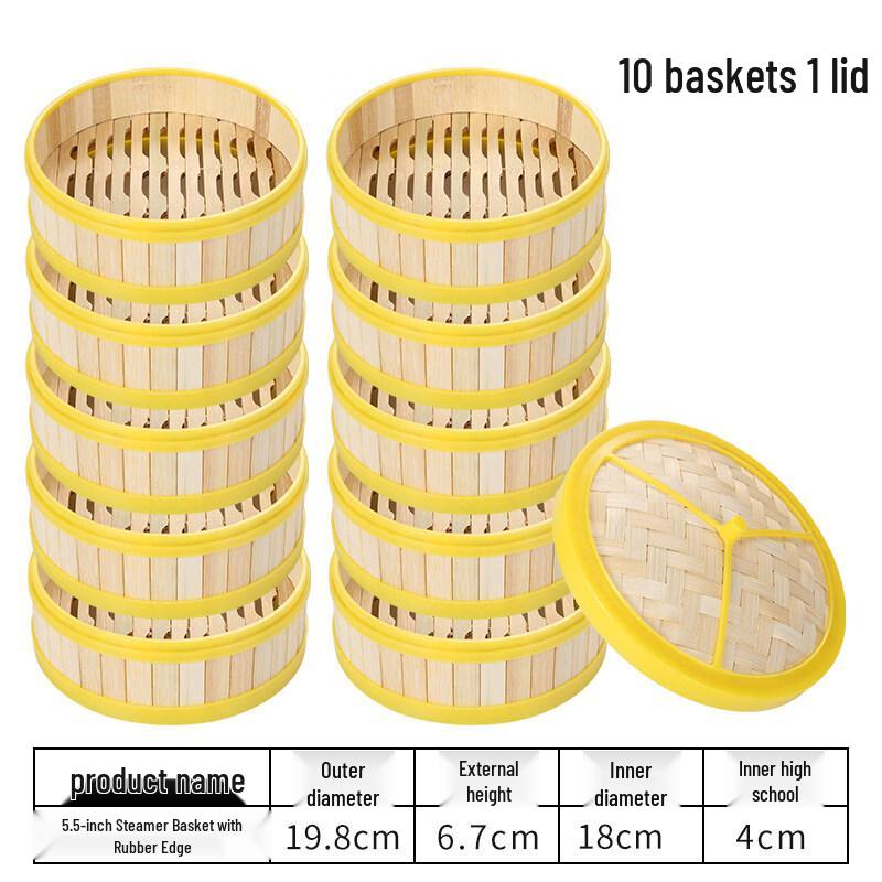 Multi-tier Bamboo Steamer Set with Lid