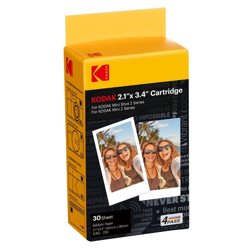 Kodak 4PASS Film Cartridge (5.3 X 8.6 Cm), 60 Sheets, for Kodak Mini 2 Retro & Mini Shot 2 Retro.