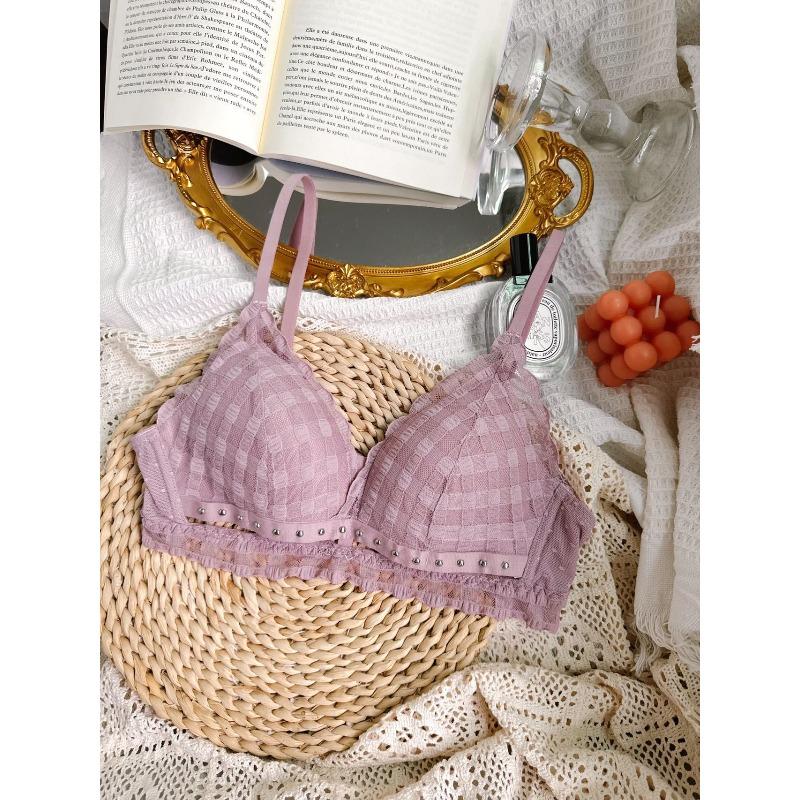 One-piece underwear triangle cup sexy gathering lace bra bra beautiful back chest pad