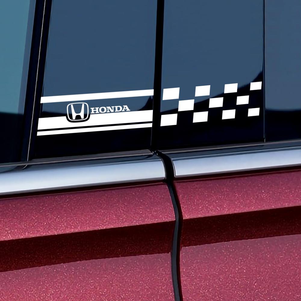 2PCS Car Styling Column Decals Window B Pillars Decorative Stickers For Honda Fit Civic Jazz CITY Accord CR-Z VTEC Vezel Insight