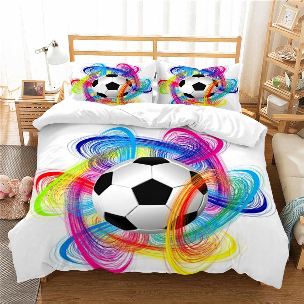 2/3pcs Bedding Set Football Design Comforter Duvet Cover Set Twin/Full/Queen Size Children Teens Quilt Cover