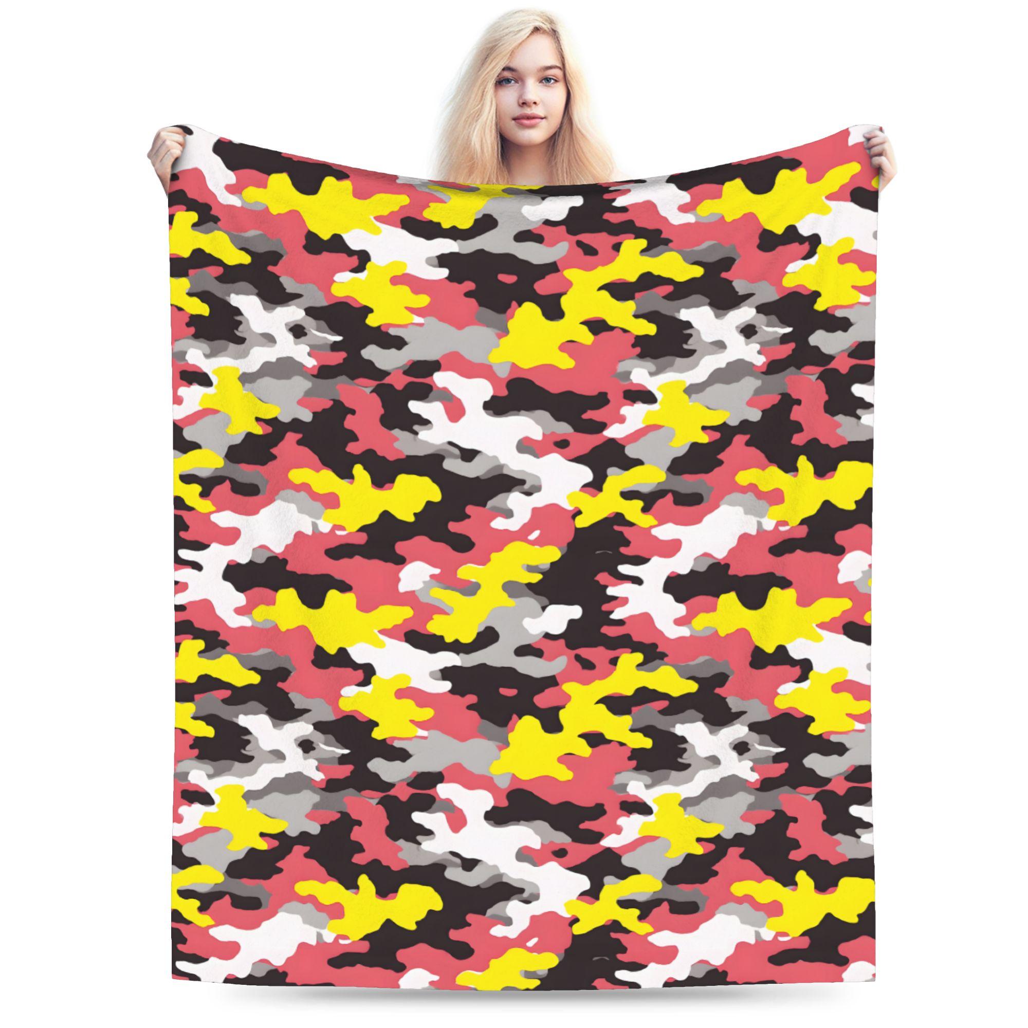 Camo Camouflage Blanket Flannel  Winter Portable Lightweight Throw Blanket for Bed Travel Bedspreads 75X95CM