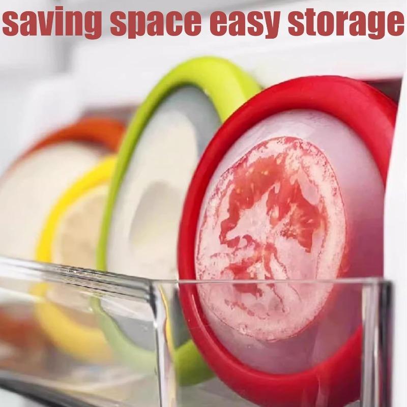 1pc/4pc Fruit Preservation Box Film Food Box Red, Green, Orange Yellow Sealed Breeder Avocado Tomato Onion Lemon