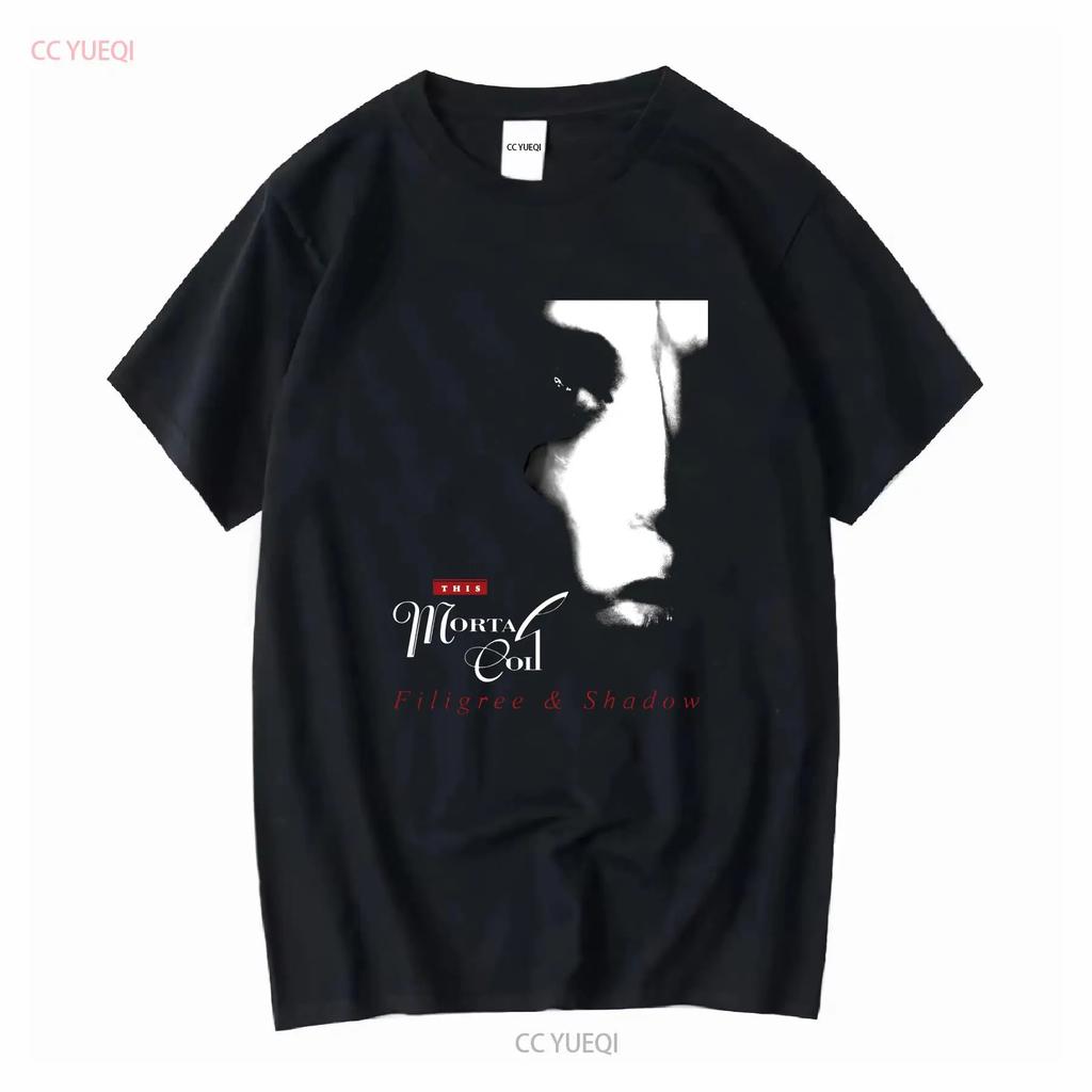 THIS MORTAL COIL FILIGREE SHADOW NEW BLACK T SHIRT Long or Short Sleeves Vintage Washed Casual Homme Soft Fashion Streetwear