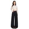 Women's Autumn Retro High Street Loose Fit Straight-Leg Wide Mop Jeans