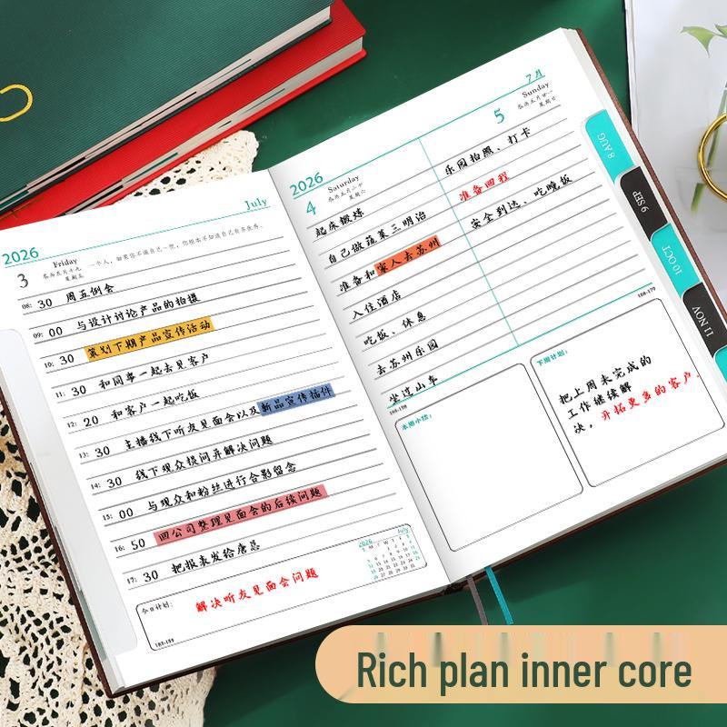 2026 A4 Daily Planner: Efficient, Thick, Self-Fillable Timeline Notebook