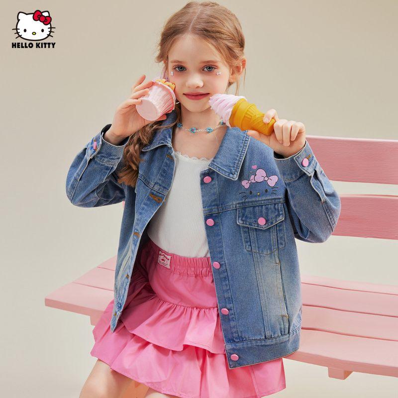 Girls' Spring Sweet and Cool Color-Blocked Denim Jacket 2025 New Stylish and Fashionable Children's Clothing