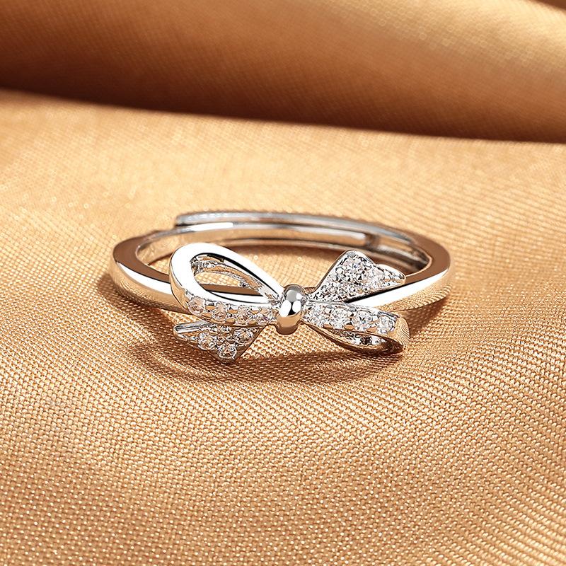 Light Luxury Design Live Adjustable Ring Niche High-end Bow Ring Women's Jewelry 2026