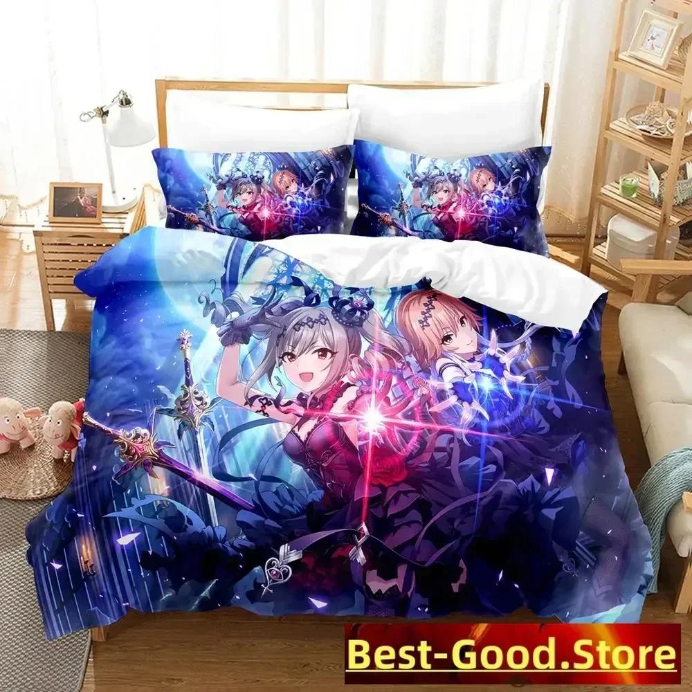 New THE iDOLM@STER Cinderella Girls Starlight Stage Bedding Set Cartoon Anime three-piece set Adult Kid Bedroom Duvetcover Sets