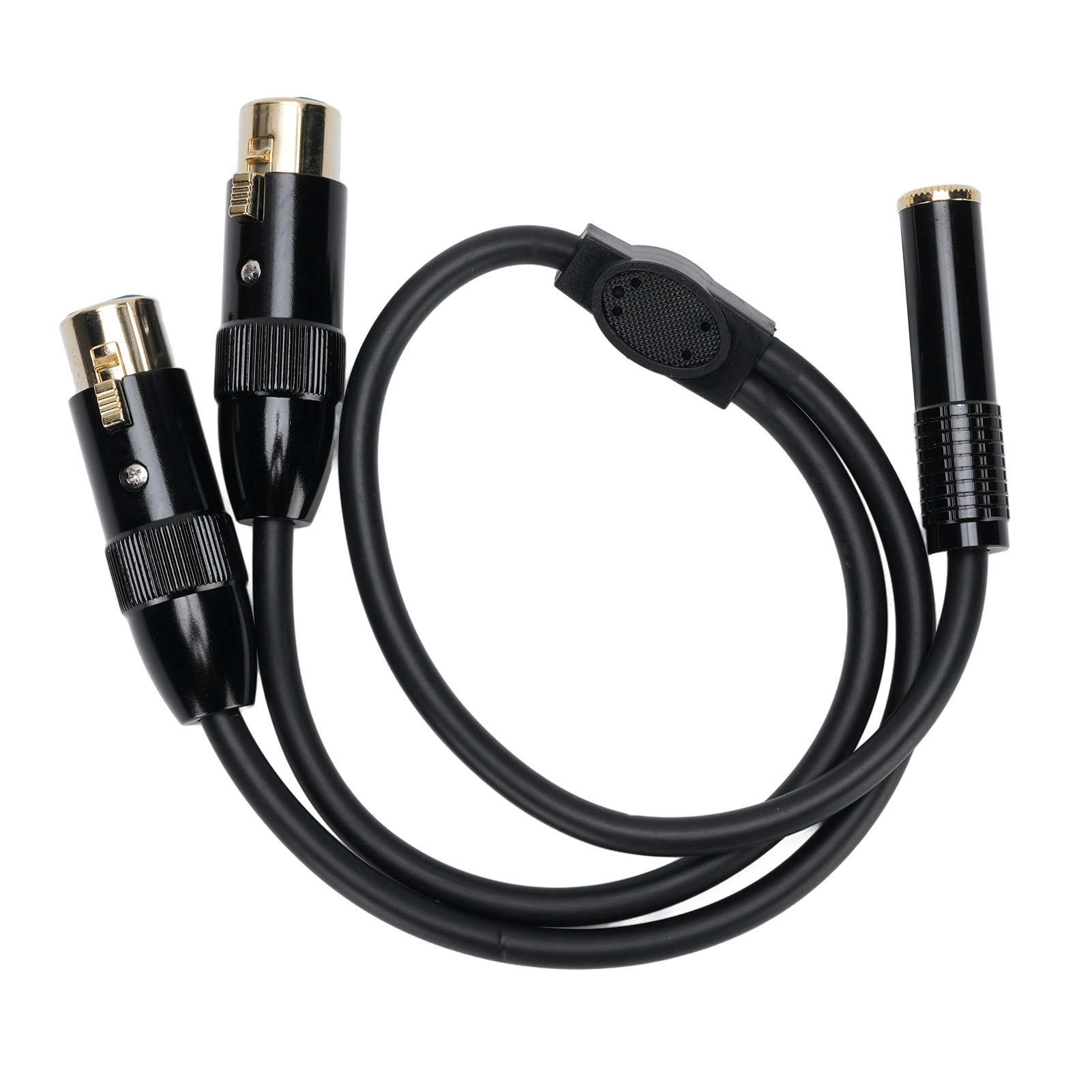 

XLR to 14 Inch Y Splitter Cable Balanced XLR Female to 14 Inch Female 3 Pin Female XLR to Quarter
