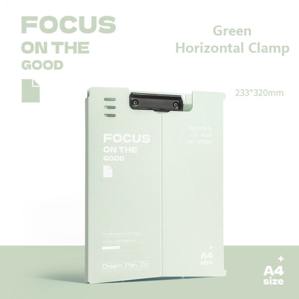 

Verhical A4 File Folder Dual-use Clipboard High Quality Test Paper Storage Organizer Students Green-Vertical Clip