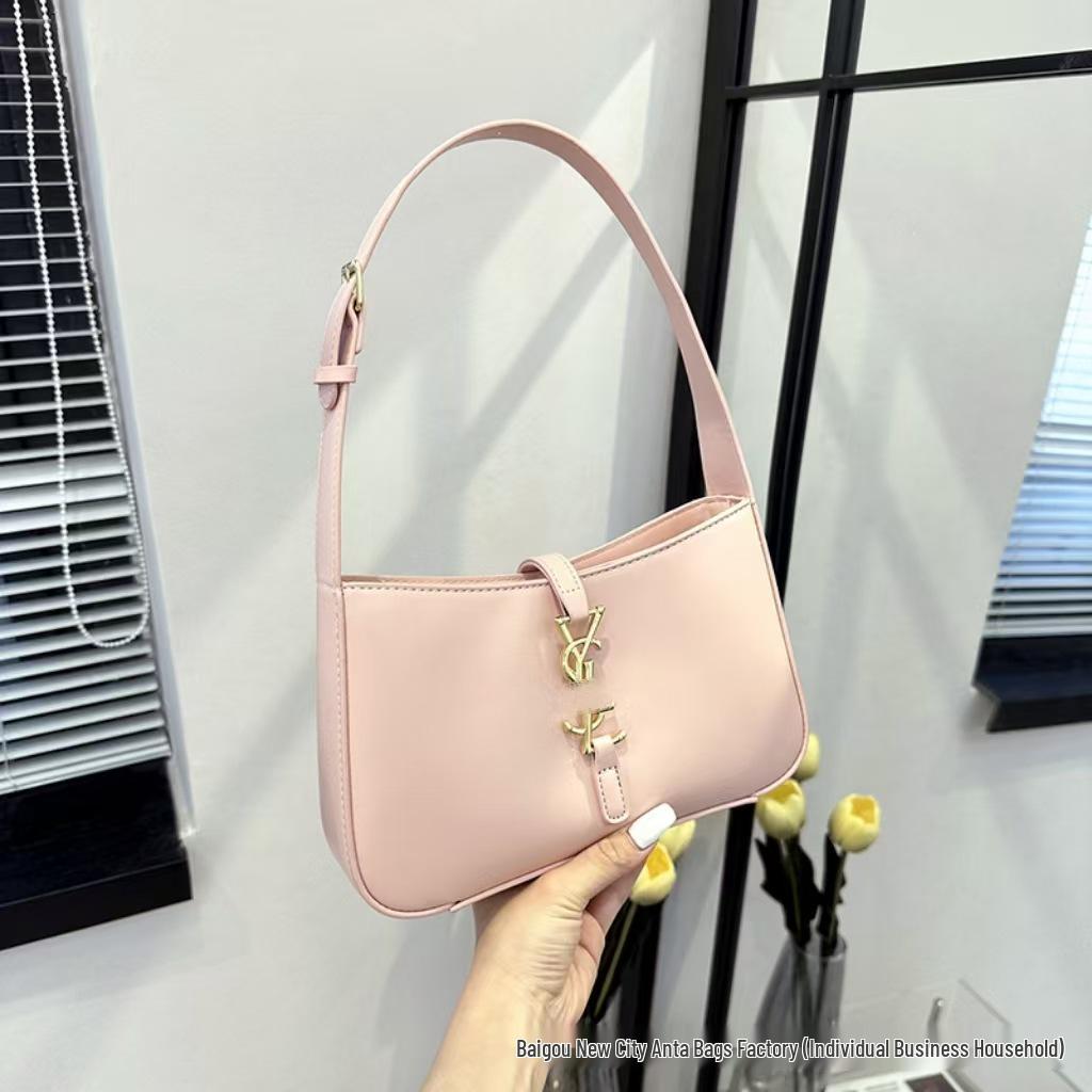 Chic French Women's Shoulder Bag - High-End Textured Mirror Design, Trendy 2025 Underarm Style