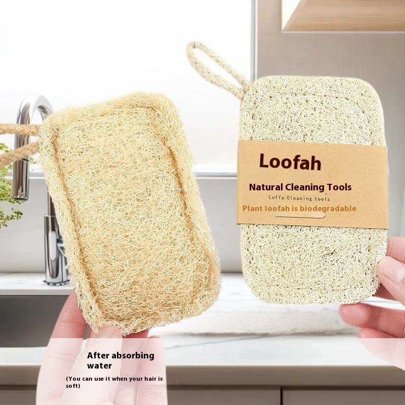 6Pcs Natural Luffa Dish Towel Washing Cloth Sponge Loofah Scrub Pad Dish Pot Oil Stain Removing Scrubber Kitchen Clean Brushes P