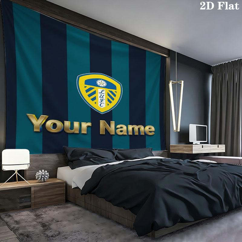 Tapiz de Pared con Nombre Personalizado del Leeds United Colgante Estético de Pared Manta de Tela Impresa Tapices Decorativos para Dormitorio Sala de Estar Decoración del Hogar