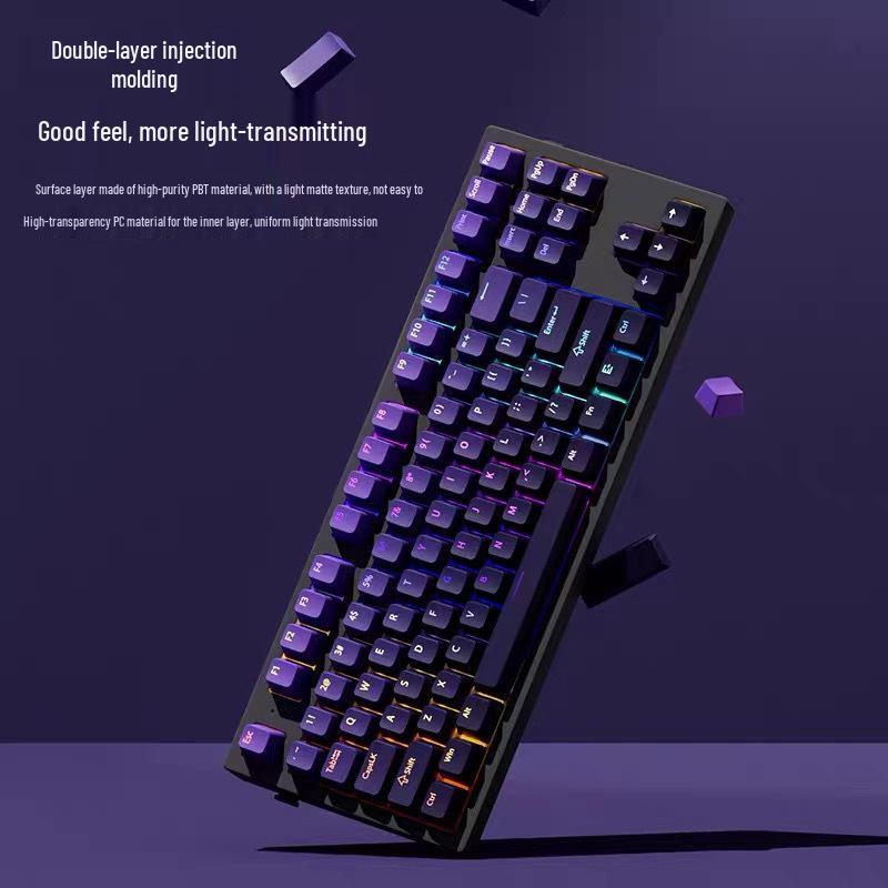 Polar Day Gradient PBT Keycaps: 134-Key Customizable Side-Printed Set for Mechanical Keyboards