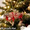 1Pcs Christmas Tree Pendants 2D Acrylic Flat Goat Pendants Cute Animal Hanging Ornaments For Decor Party Supplies  Year Gifts
