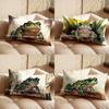 2D Colorful Frog Pillow For Home Decor Suitable For Sofa Bedroom Car Pillow Cover Cushion Rectangular Back Cushion