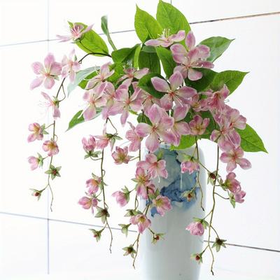 3 Pcs Artificial Silk Flowers Jasmine Artificial Hanging Flowers Balcony Like Real for Wedding Floral Party Decor Home Accessories Spring Decor