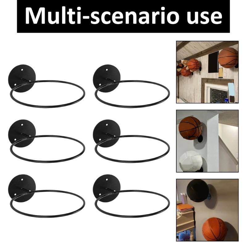 6Pcs Volleyball Wall Storage Display Football Wall Mount Ball Stand Wall Mounted