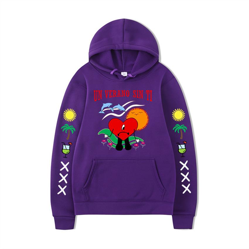 Un Verano Sin Ti Hoodie Bad Bunny Hooded Print Sweater Men And Women