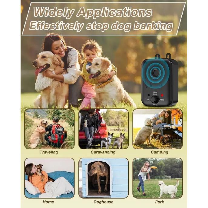Automatic Anti-barking Device for Dog Barking Control, Rechargeable Ultrasonic Dog Barking Deterrent Device, Outdoor and Indoor