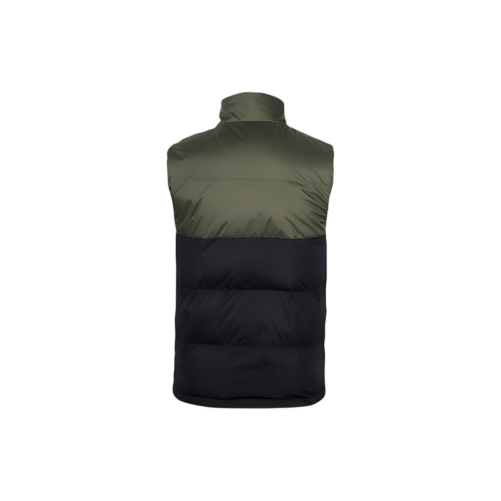 Li Ning Série Football Logo Color Block Chaud Col Montant Gilet en Coton Homme Gilets Vert Foncé AMMR015-2