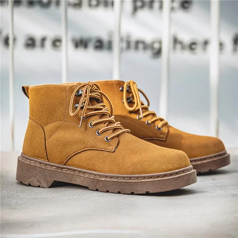 Camel Hot Style Men's Biker Shoes Casual Retro Tooling Shoe for Men Classic Low Top Non-slip Trendy All-match Men Ankle Boots
