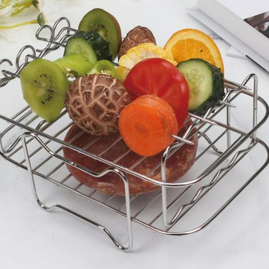 Abnehmbarer Grillrost aus 304 Edelstahl: Mehrschichtiges Lager- und Abtropfgestell für Obst und Gemüse