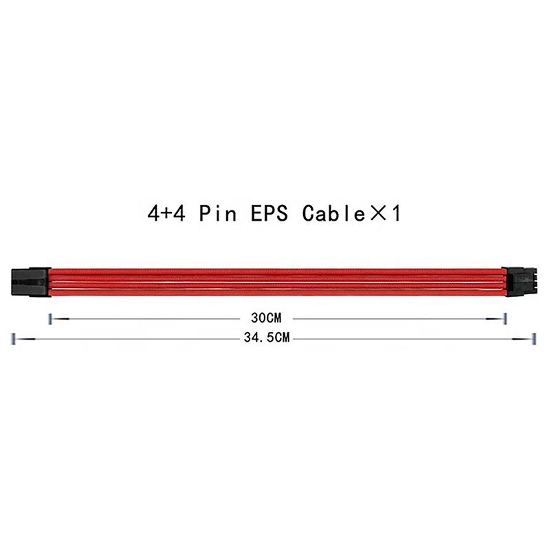 Psu Atx 24Pin Extension Cable Nylon Braided 8-Pin 6+2Pin Cord 24-Pin Motherboard Extension For Computer Pc Case Power Cable Kit